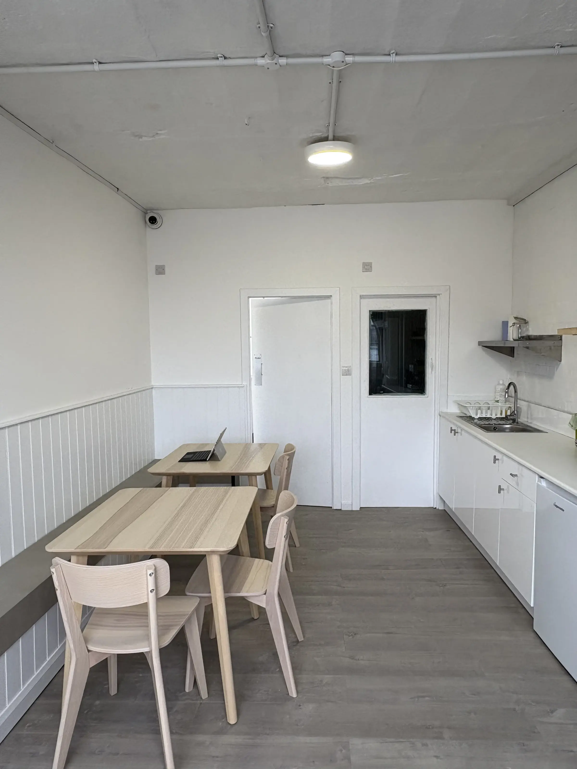 Studio 49's private kitchen with seating